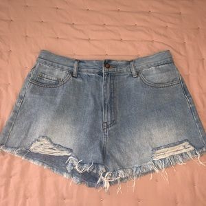 Jean shorts.